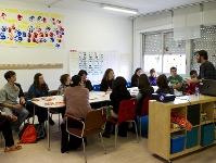 Los educadores de los XICS, durante la sesin del pasado viernes. Foto: lex Caparrs / FCB