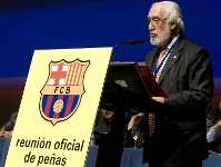 El patrón Josep Maldonado, durante su intervención en el Kursaal de Donosti.  Fotos: Àlex Caparrós-FCB
