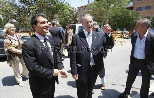 Laporta, amb el president de la Penya Solera, Fernando Ballabriga.