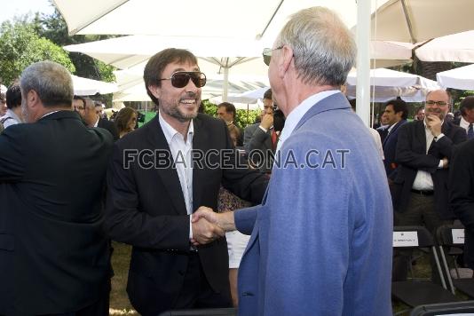 Agustí Benedito con el presidente de honor del FCB, Johan Cruyff. Foto: Àlex Caparrós/Miguel Ruiz-FCB.