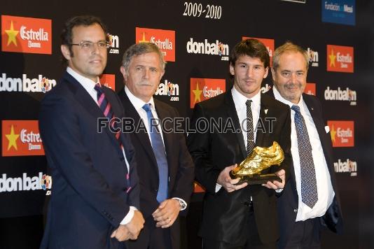 Messi rep la Bota d'Or (30/9/2010).