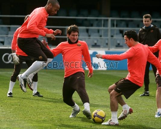 Henry, Messi i Xavi, en acci.