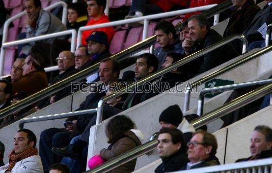 Guardiola, tècnic del primer equip, ha vist el partit del Barça Atlètic.