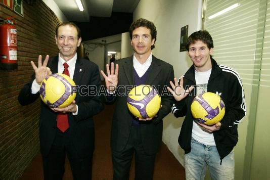 Tres jugadores milenarios: Quini, que hizo el gol nmero 3000 en Liga, Amor, que hizo el 4000, y Messi, autor del 5000.