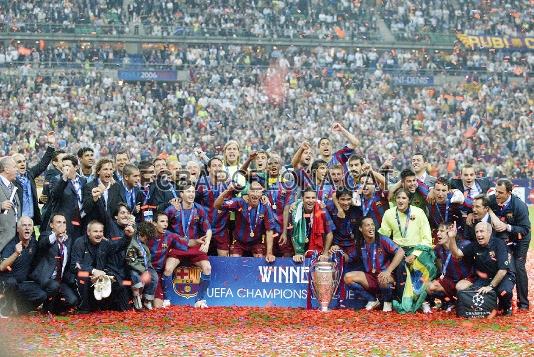 Foto de los campeones de la Champions League de París.