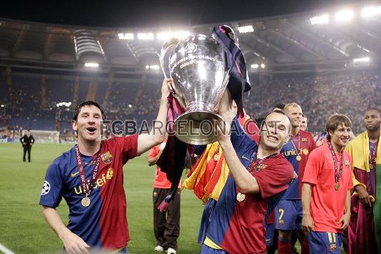 Messi e Iniesta, protagonistas y campeones en Roma.