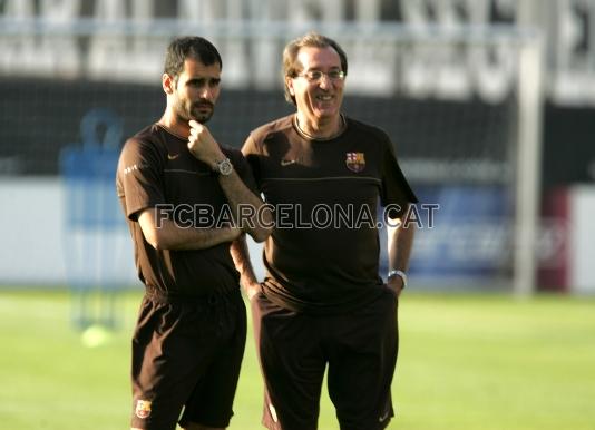 Josep Guardiola con Paco Seirullo.