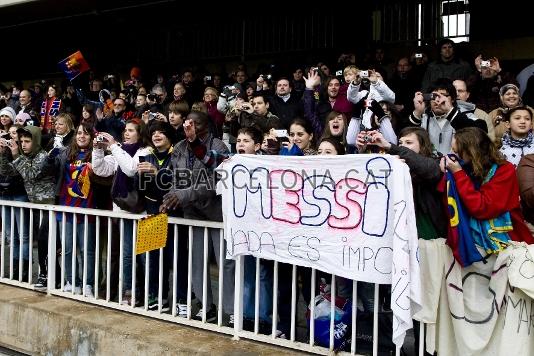 Pancartas de apoyo a los jugadores. Foto: lex Caparrs / Miguel Ruiz (FCB)
