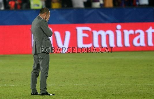Una de les imatges ms emotives de Guardiola aquest ltim any. El tcnic no va poder reprimir les llgrimes desprs de guanyar el Mundial de Clubs. Foto: arxiu FCB