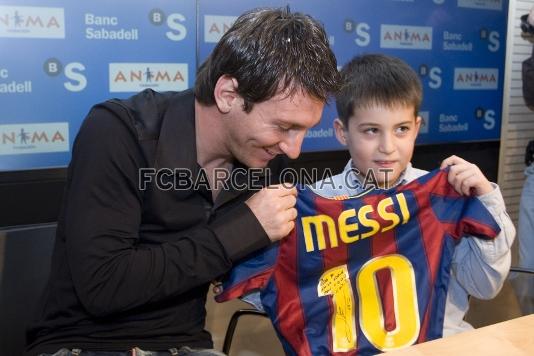 Messi, en un acte solidari de la fundaci Anima.