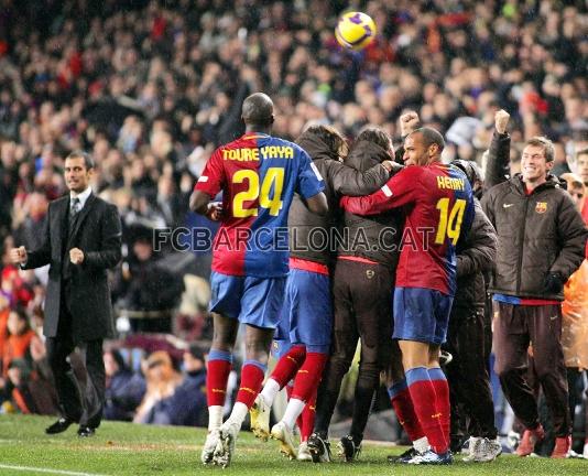 Primer triunfo del Bara de Guardiola en el Madrid. 2 a 0 en el Camp Nou, el 13 de diciembre de 2008. Foto: archivo FCB.