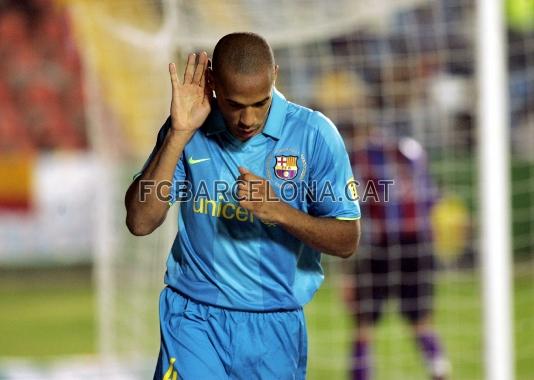 El hat-trick en el campo del Levante fueron los primeros goles de Henry en Liga. Foto: Archivo FCB