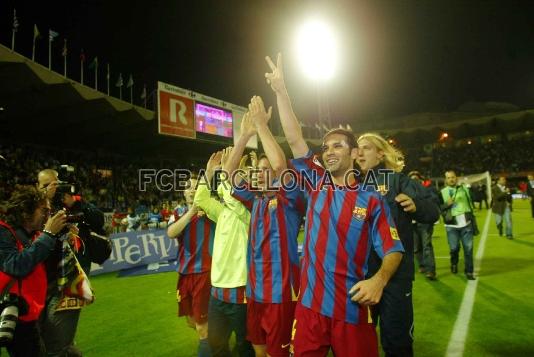 Celebraci de la seva segona Lliga com a blaugrana la temporada 2005/06, a Balados. Foto: Arxiu FCB