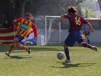 Gai Assulin, en una de les últimes jugades del Manlleu-Barça B. Foto: Jordi Asensio Carreras