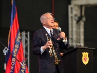 Rudy Ventura, durant la Trobada Mundial de Penyes de L'Hospitalet celebrada l'any passat.