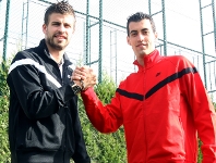 Busquets and Piqu in the Spain squad