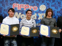 Puyol, Xavi and Messi receive FIFPro prizes