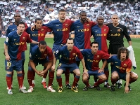 L'onze del 2 de maig del 2009, el dia del 2-6 al Bernabu. No hi falten Valds, Alves, Puyol, Xavi i Messi. Foto: Miguel Ruiz (FCB).