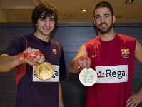 Fotos: Rubio y Navarro, dos de los seleccionables del Regal Bara. (Fotos: Archivo FCB)