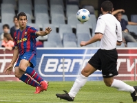 Montoya, autor del segundo gol del Bara Atltic. Fotos: lex Caparrs - FCB.