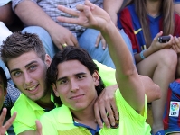 Gai i Luque, al Narcís Sala, el dia de l'ascens del Barça Atlètic. Fotos:Miguel Ruiz-FCB