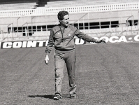 HH, en un entrenament del Barça, fa uns trenta anys. Fotos: Arxiu FCB