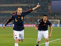 Iniesta i Villa celebren el segon gol d´Espanya contra Xile / Foto: www.fifa.com