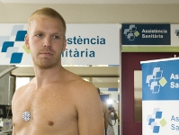 Sjöstrand, passant revisió mèdica a les instal·lacions blaugrana. (Fotos: Àlex Caparrós - FCB)