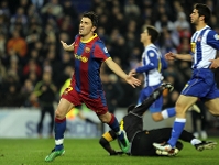 Villa, celebrant un gol contra l'Espanyol. Fotos: Miguel Ruiz, lex Caparrs (FCB)