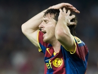 Messi es lamenta per una ocasi errada contra el Mallorca. Fotos: lex Caparrs/arxiu FCB.