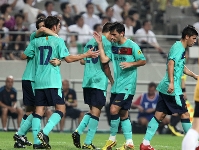 Els jugadors del Barça celebren un dels gols blaugranes. Fotos: Miguel Ruiz-FCB.