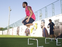 Alves s'ha entrenat aquest dissabte a la tarda. Fotos: Miguel Ruiz - FCB.