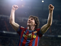 Leo Messi, celebrando un gol en el Bernabeu la temporada pasada