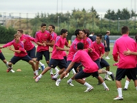 Los jugadores del Barça B, en el último entrenamiento antes del partido contra el Elche. Fotos: archivo FCB.
