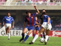 Imatge del partit entre el Barça B i el Xerez jugat el 30-10-1988. Fotos: Arxiu FCB