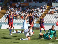 Rubén Miño, el gran protagonista del match, en una acción del choque contra el Celta. Fotos: Diego Pérez.