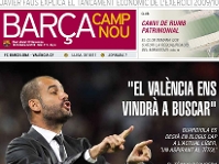 La ltima portada del 'BARA CAMP NOU', el da del partido contra el Valencia.