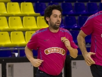 Juann Garca i Iker Romero, dos dels jugadors que han retornat als entrenaments. Foto: lex Caparrs-FCB