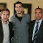 El jugador, amb vicepresident esportiu, Rafael Yuste, i el director esportiu, Txiki Begiristain.
