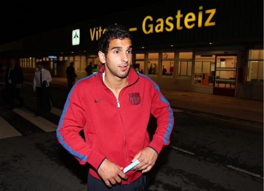Montoya, tornant cap a Barcelona dissabte a la nit. Fotos: Miguel Ruiz-FCB