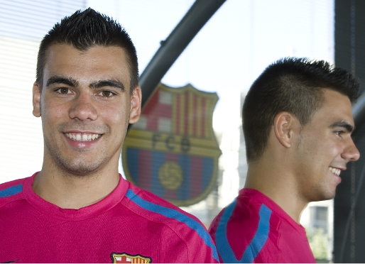 Sergio Lozano, l'estiu passat, el dia que va passar revisi mdica amb el FC Barcelona. Fotos: Arxiu FCB i LNFS.