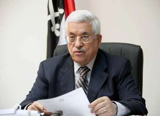 Mahmoud Abbas, este jueves en el Camp Nou