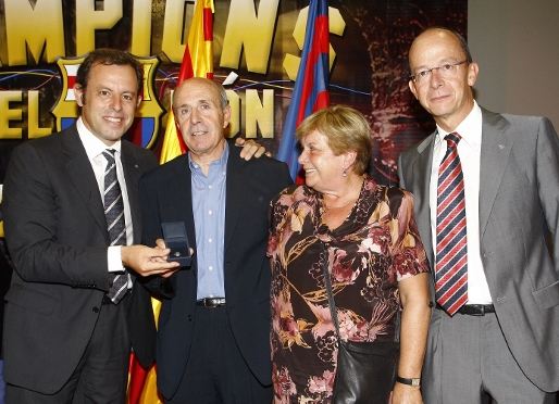 ngel Mur va ser un dels socis que l'any passat va rebre la Insgnia d'Or del FC Barcelona. Foto: Arxiu FCB.