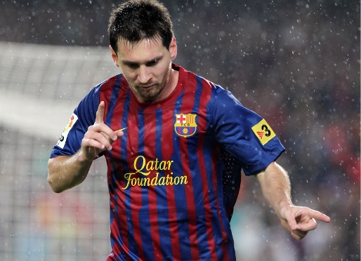Messi celebra un dels gols davant de l'Atltic de Madrid