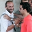 El ex jugador del Bara, ngel Cullar, ha asistido al entrenamiento y ha saludado a algunos futbolistas, como Xavi.
