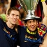 Celebrando con Bojan en el Camp Nou la consecución del triplete