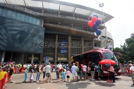 El autocar del FC Barcelona ha sido una atraccin.
