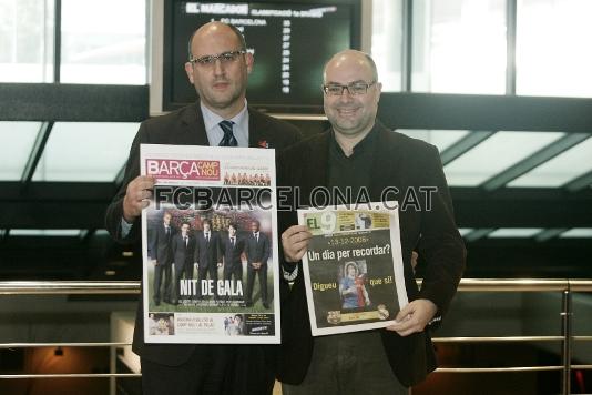 El director de Bara TV, Eduard Pujol, junto con el director del diario el '9', Pep Riera.