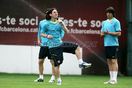 Messi se ha entrenado con el grupo en la sesin de este jueves.