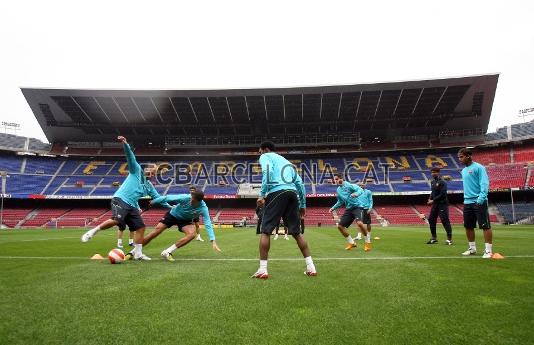 El equipo se ha entrenado en el Camp Nou a puerta cerrada.